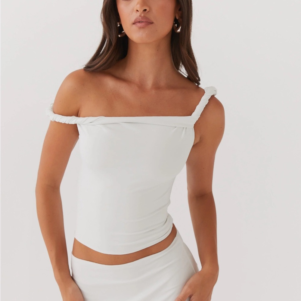 Peppermayo Cream Off-Shoulder Top